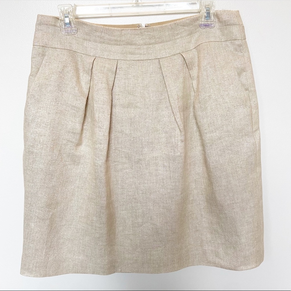 Talbots Khakki Metallic Linen Skirt